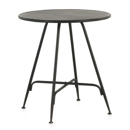 Mesa velador redonda estilo vintage negro 75x75h