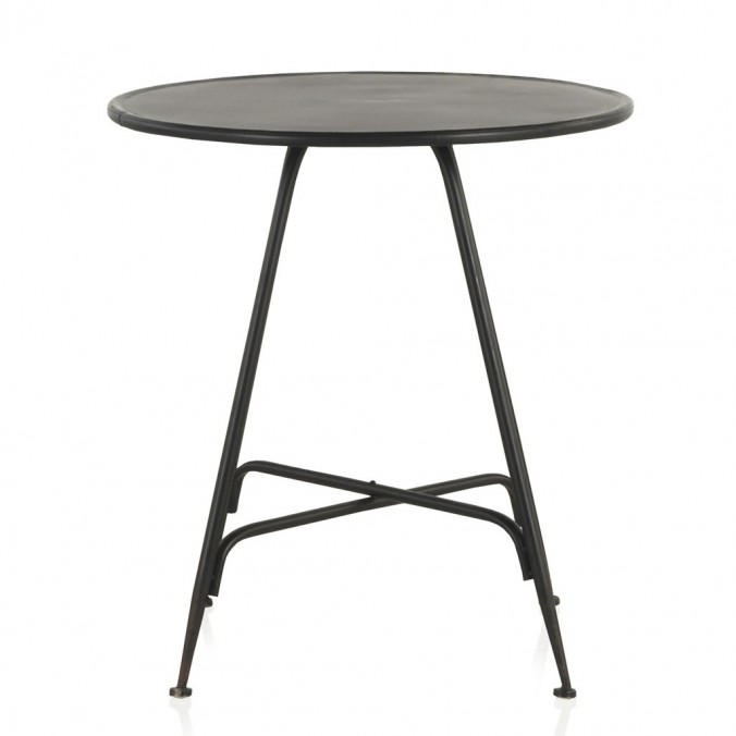 Mesa velador redonda estilo vintage negro 75x75h