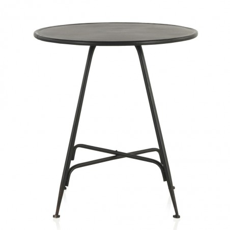 Mesa velador redonda estilo vintage negro 75x75h