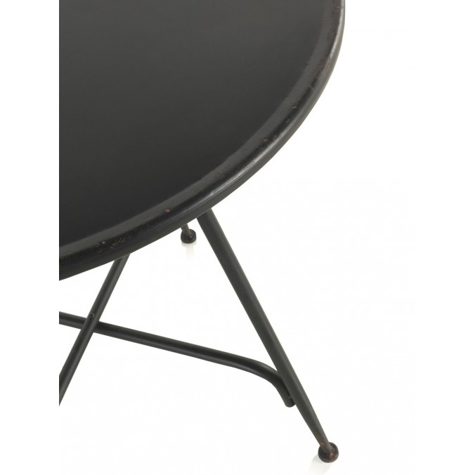 Mesa velador redonda estilo vintage negro 75x75h