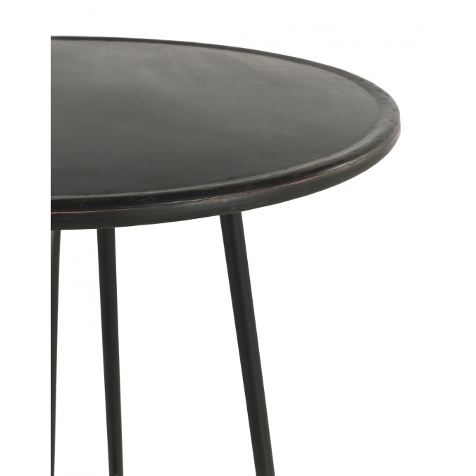 Mesa velador redonda estilo vintage negro 75x75h