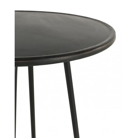 Mesa velador redonda estilo vintage negro 75x75h