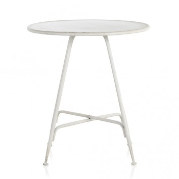 Mesa velador redonda estilo vintage blanco 75x75h 2