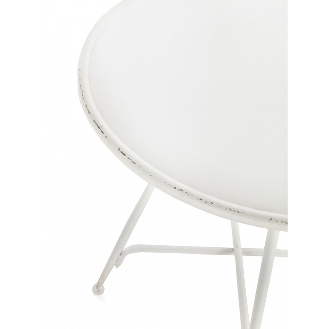Mesa velador redonda estilo vintage blanco 75x75h Mesa velador redonda estilo vintage blanco 75x75h