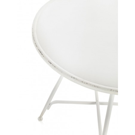 Mesa velador redonda estilo vintage blanco 75x75h