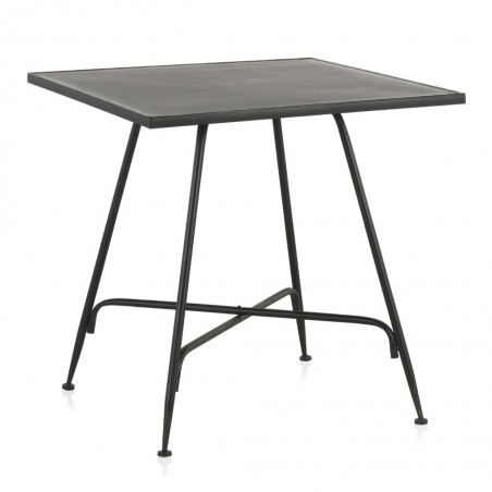 Mesa cuadrada estilo vintage negro 80x80x75h