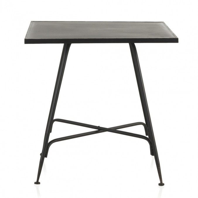 Mesa cuadrada estilo vintage negro 80x80x75h