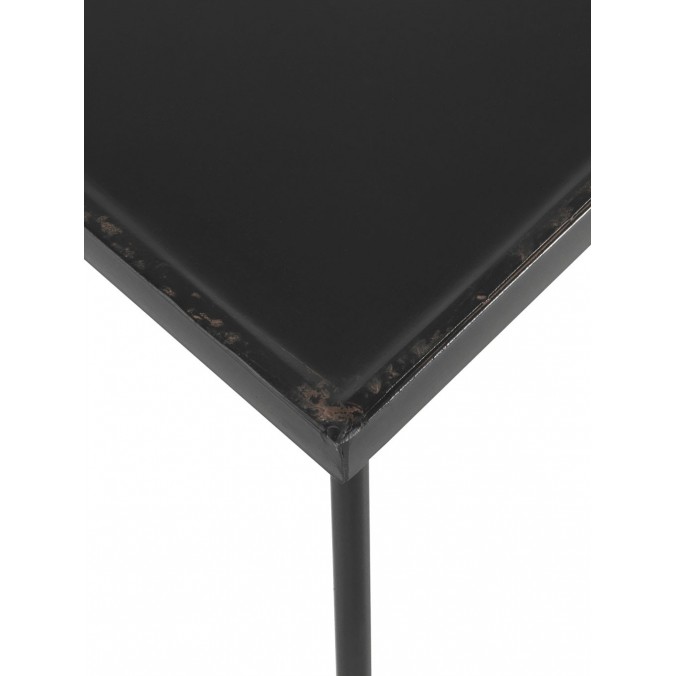 Mesa cuadrada estilo vintage negro 80x80x75h
