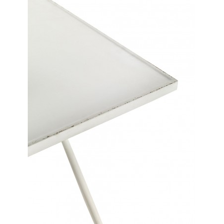 Mesa cuadrada estilo vintage blanco 80x80x75h