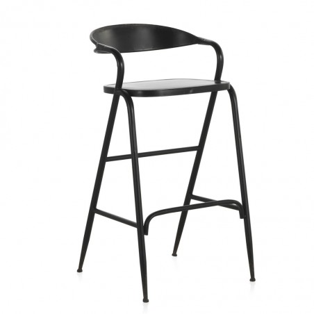 Silla alta de estilo vintage negro 51x56x99h