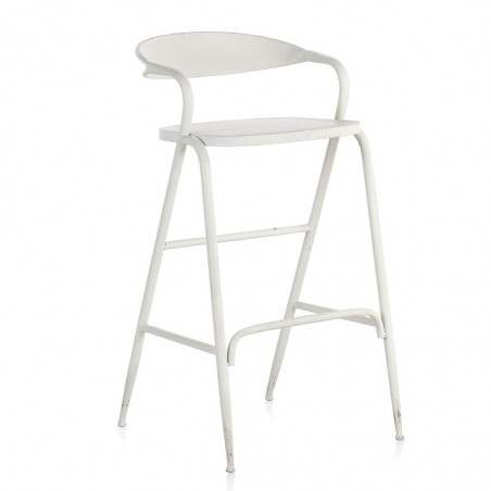 Silla alta de estilo vintage blanco 51x56x99h