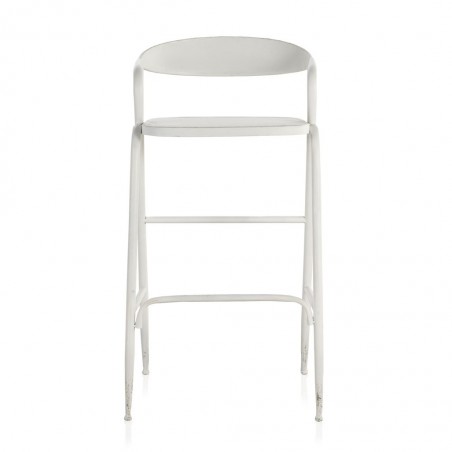 Silla alta de estilo vintage blanco 51x56x99h