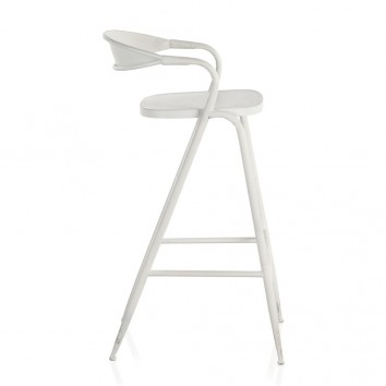 Silla alta de estilo vintage blanco 51x56x99h 2