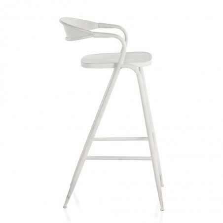 Silla alta de estilo vintage blanco 51x56x99h