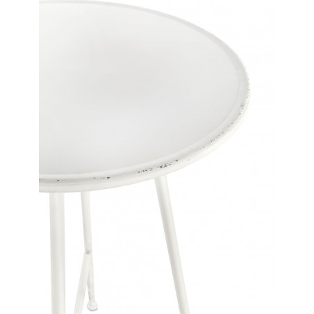 Mesita auxiliar estilo vintage blanco envejecido 42x70h