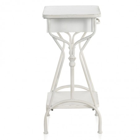 Mea auxiliar estilo vintage blanco envejecido 60x38x80h