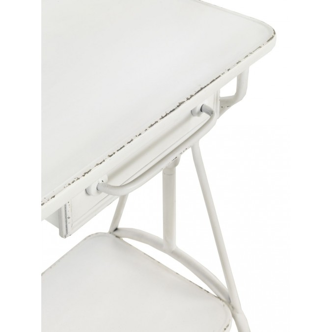 Mea auxiliar estilo vintage blanco envejecido 60x38x80h Mea auxiliar estilo vintage blanco envejecido 60x38x80h