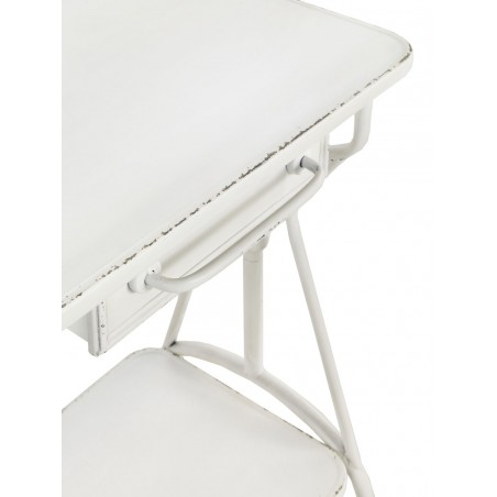 Mea auxiliar estilo vintage blanco envejecido 60x38x80h