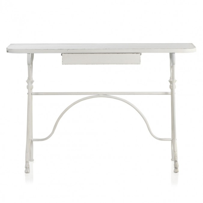 Consola estilo vintage blanco envejecido 123x33x80h