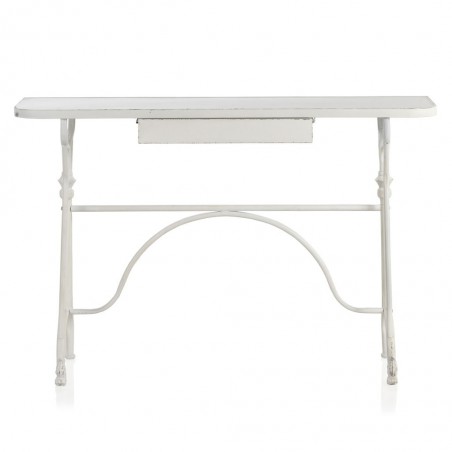 Consola estilo vintage blanco envejecido 123x33x80h