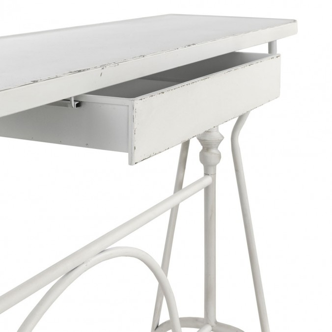 Consola estilo vintage blanco envejecido 123x33x80h
