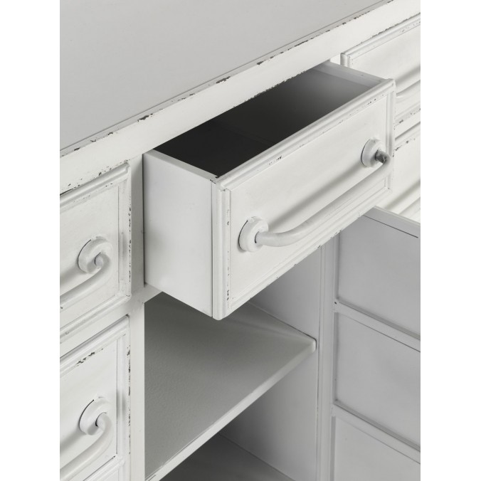 Cajonera estilo vintage blanco envejecido 100x38x81h