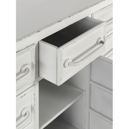 Cajonera estilo vintage blanco envejecido 100x38x81h