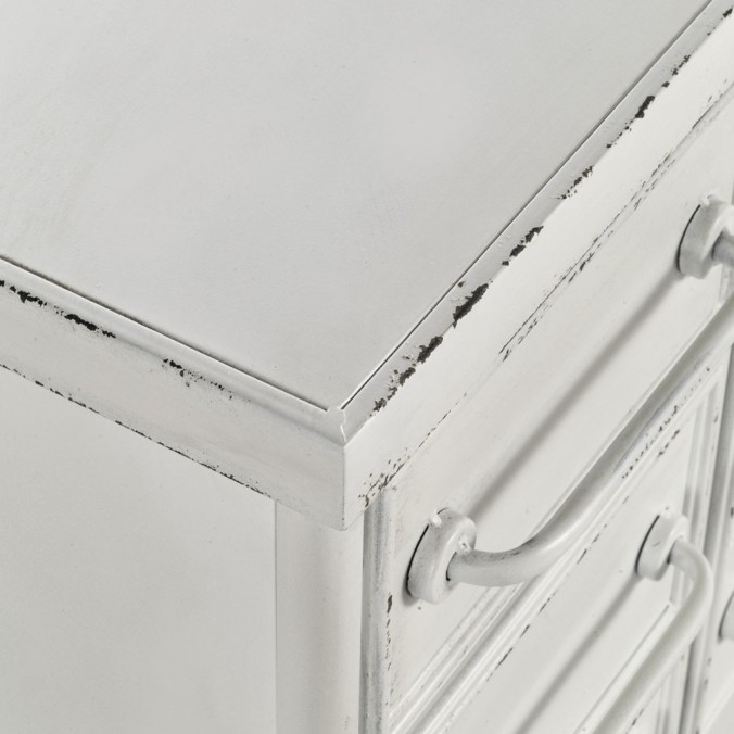 Cajonera estilo vintage blanco envejecido 100x38x81h