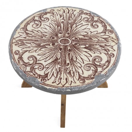 Mesa auxiliar 60x45h madera y cemento