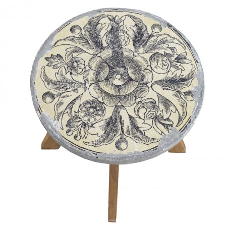 Mesa auxiliar 40x50h madera y cemento