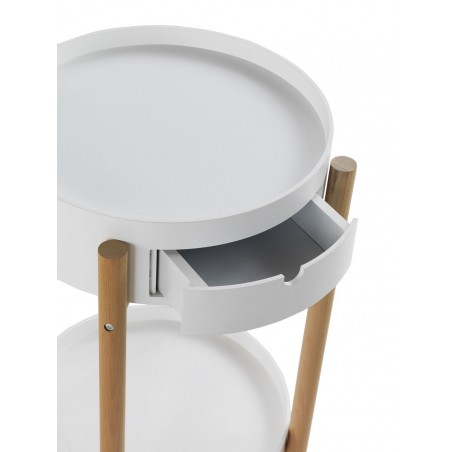 Mesita 4 patas con cajón estilo nórdico 46x67h