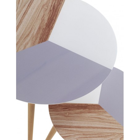 Set 2 mesas auxiliares redondas superficie multicolor