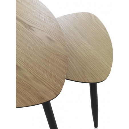 Set 2 mesas auxiliares estilo vintage aristas curvas