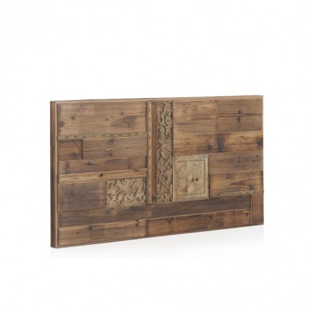 Cabezal madera reciclada estilo étnico 110x60cm
