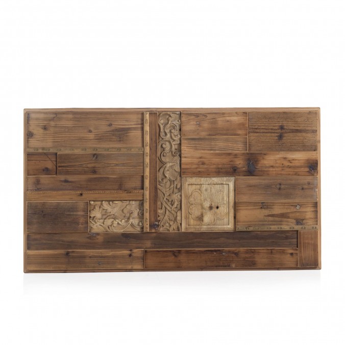 Cabezal madera reciclada estilo étnico 110x60cm