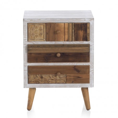 Mesilla 3 cajones 48x36x65h madera reciclada