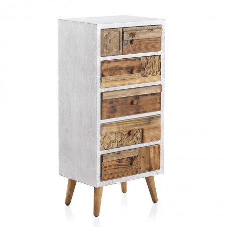 Sinfonier 5 cajones 48x36x105h madera reciclada