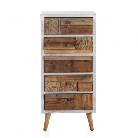 Sinfonier 5 cajones 48x36x105h madera reciclada