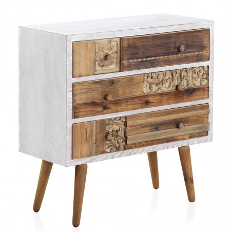 Cómoda estio étnico 80x36x81h madera reciclada