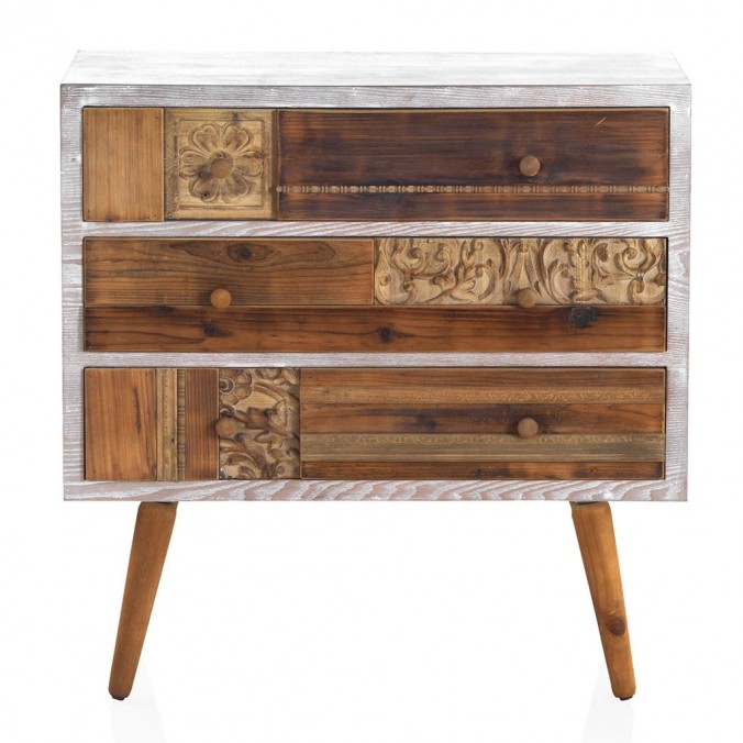 Cómoda estio étnico 80x36x81h madera reciclada