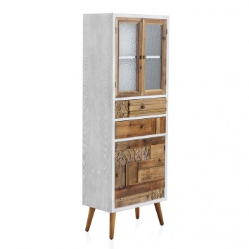 Vitrina estio étnico 60x35x170h madera reciclada