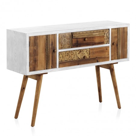 Consola estilo étnico 120x36x85h madera reciclada