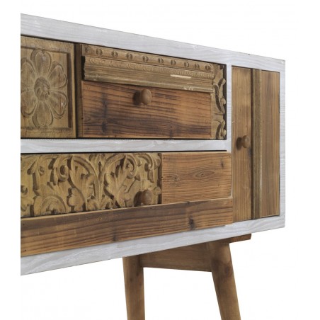 Consola estilo étnico 120x36x85h madera reciclada