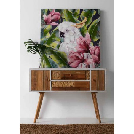 Consola estilo étnico 120x36x85h madera reciclada