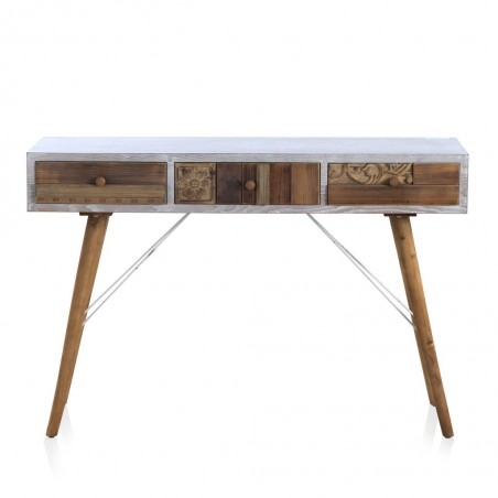 Consola estilo étnico 120x36x81h madera reciclada