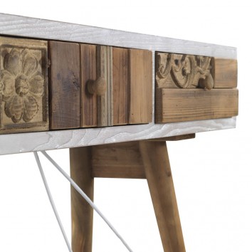 Consola estilo étnico 120x36x81h madera reciclada 2