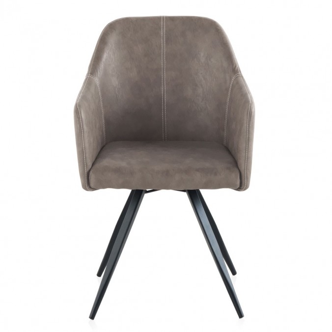 Sillón vintage en polipiel taupé 58x55x88h