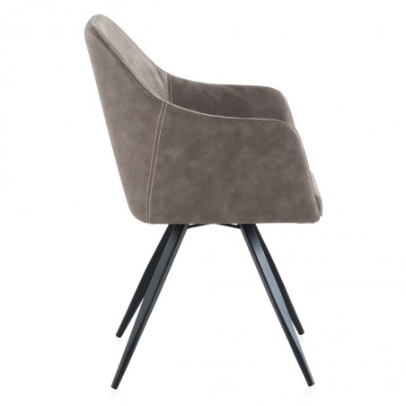 Sillón vintage en polipiel taupé 58x55x88h