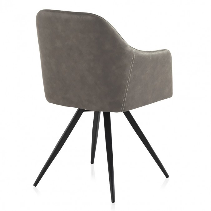 Sillón vintage en polipiel taupé 58x55x88h