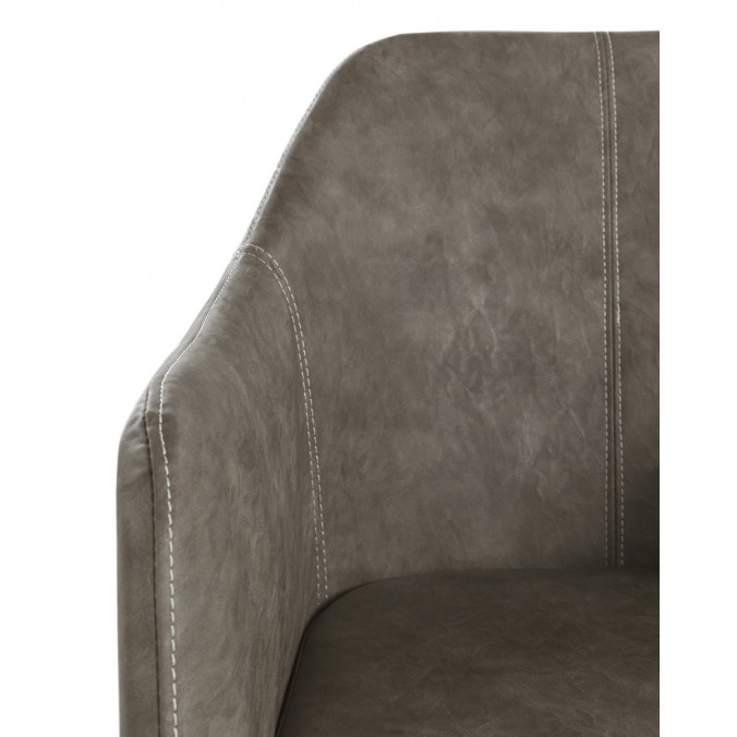 Sillón vintage en polipiel taupé 58x55x88h